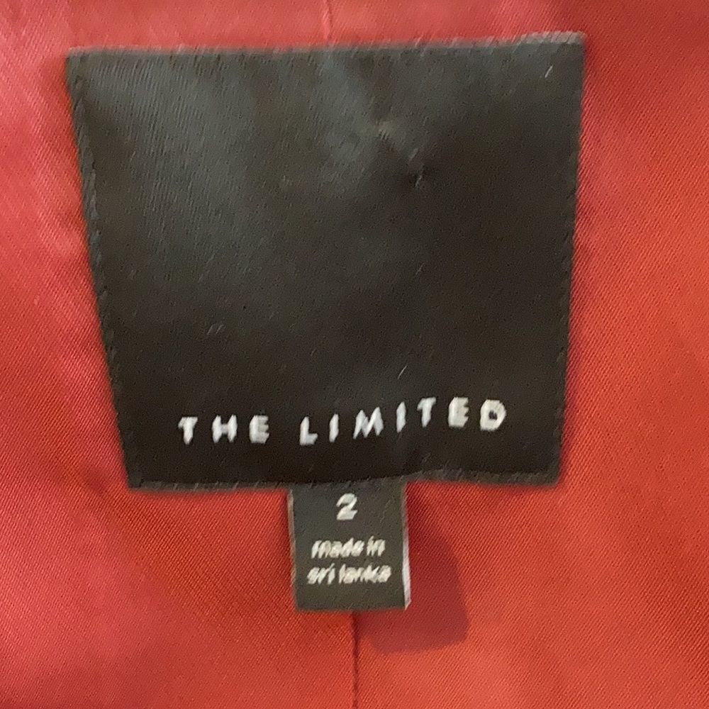 THE LIMITED Jacquard Blazer Wool Blend Crystal Buttons in Cranberry Sz 2 NWOT - Picture 5 of 6